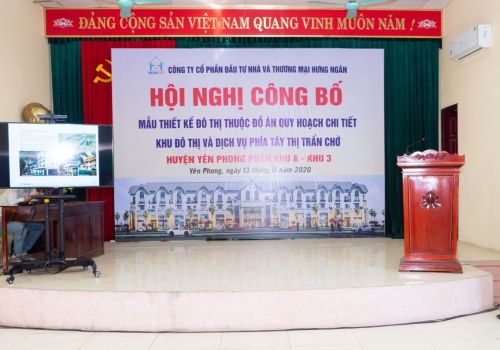 Hội nghị công bố mẫu thiết kế đô thị thuộc quy hoạch chi tiết Khu đô thị và Dịch vụ phía Tây thị trấn Chờ, phân khu A – Khu 3 huyện Yên Phong, tỉnh Bắc Ninh do Công ty Hưng Ngân làm Chủ đầu tư